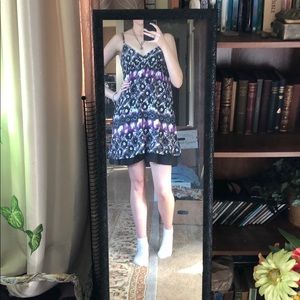 Purple and black tank top dress
